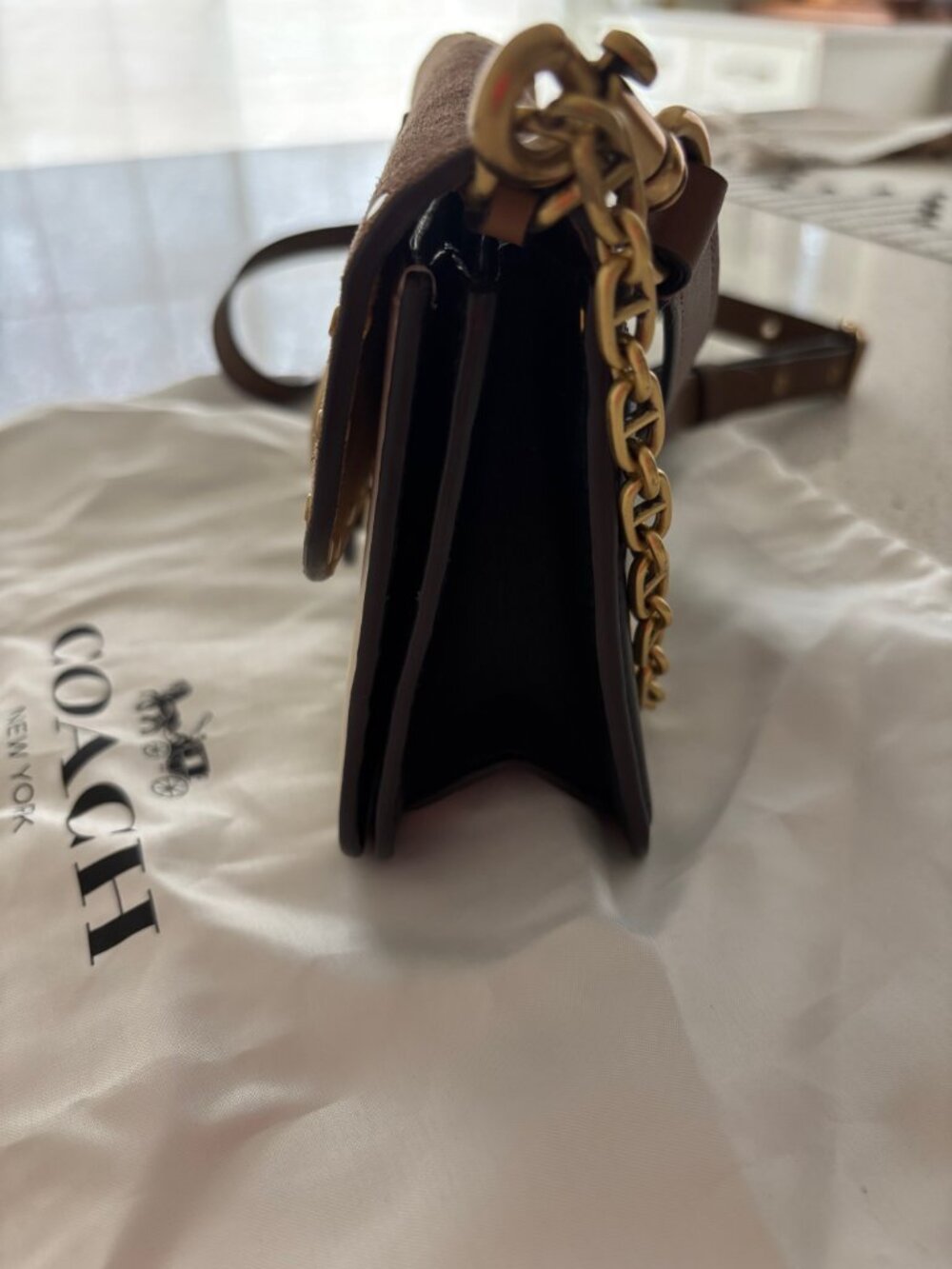 Coach Suede and Leather Mini Handbag - Picture 5 of 5
